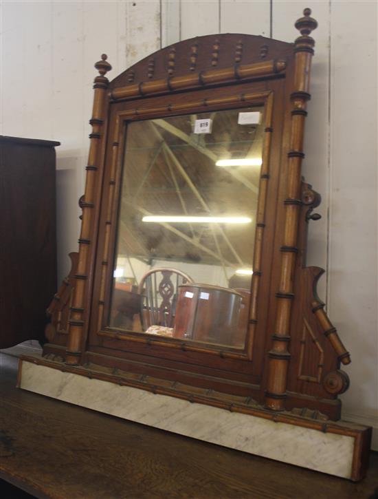 Faux bamboo mirror(-)